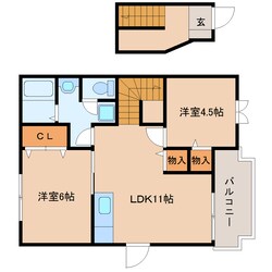 大和八木駅 徒歩15分 2階の物件間取画像